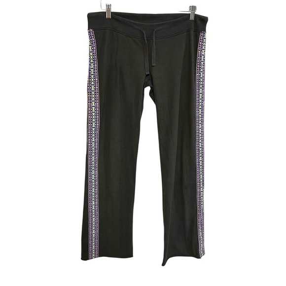 Lucky brand S-L sweatpants “hippie” butt embroidery side trim wide leg Y2K boho - Picture 2 of 16